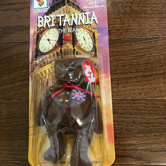 NIB '99 Britannia the Bear McDonalds Retired Ty Teenie Original Beanie Baby Rare - Picture 2 of 4